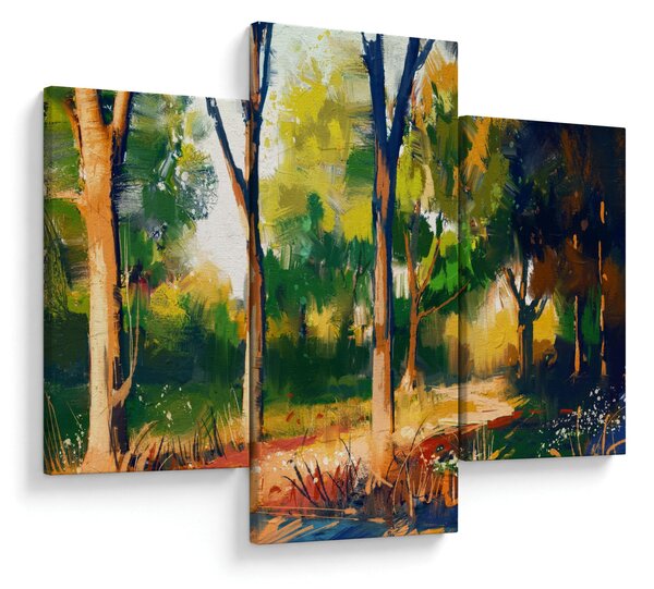 Erdő képe a nyári napsütésben, festmény (90x60 cm)
