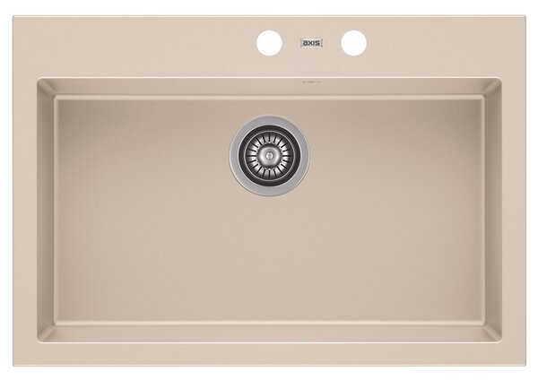 A-POINT 60 gránit mosogató automata dugóemelő, szifonnal, bézs, beépíthető