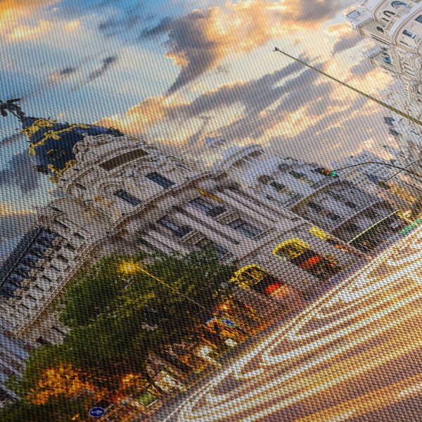 Kép - Calle Gran Vía, Madrid, Spanyolország (120x50 cm)