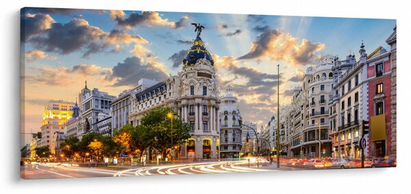 Kép - Calle Gran Vía, Madrid, Spanyolország (120x50 cm)