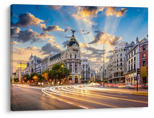 Kép - Calle Gran Vía, Madrid, Spanyolország (70x50 cm)