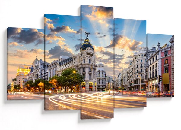 Kép - Calle Gran Vía, Madrid, Spanyolország (150x105 cm)