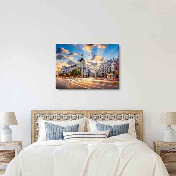 Kép - Calle Gran Vía, Madrid, Spanyolország (70x50 cm)
