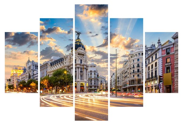 Kép - Calle Gran Vía, Madrid, Spanyolország (150x105 cm)