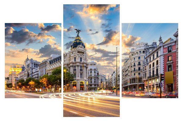 Kép - Calle Gran Vía, Madrid, Spanyolország (90x60 cm)