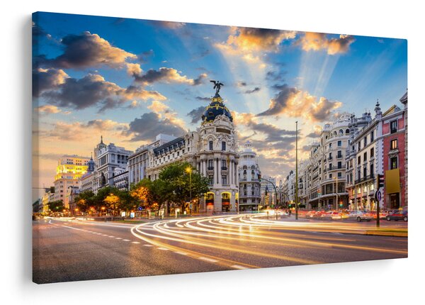 Kép - Calle Gran Vía, Madrid, Spanyolország (90x60 cm)