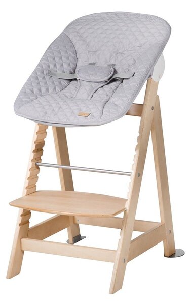 Világosszürke-natúr színű etetőszék Style Born Up 2in1 – Roba