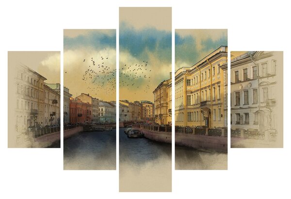 Kép - Moyka, folyó, St. Petersburg, Oroszország (150x105 cm)