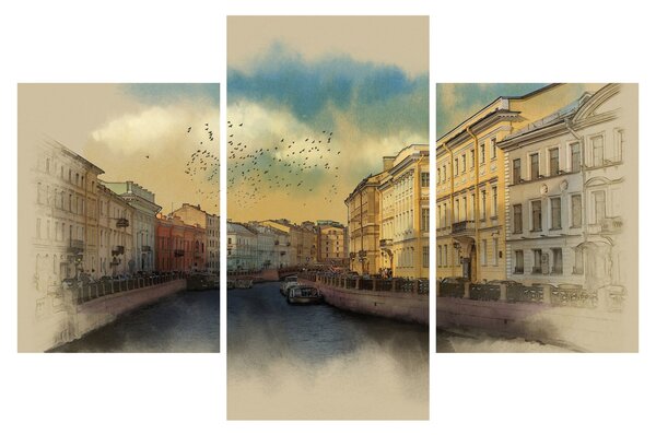 Kép - Moyka, folyó, St. Petersburg, Oroszország (90x60 cm)