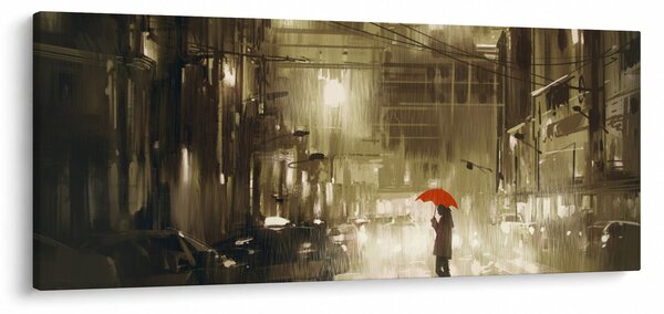 Kép - Nő egy esős éjszakán (120x50 cm)