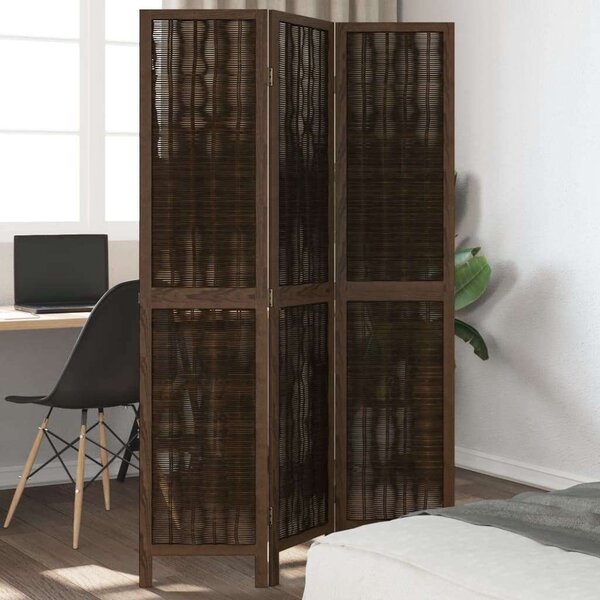 Bambusz Térelválasztó - 3 Paneles - 105-110x180 cm - Sötétbarna