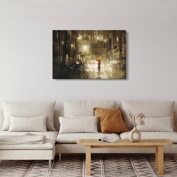 Kép - Nő egy esős éjszakán (90x60 cm)