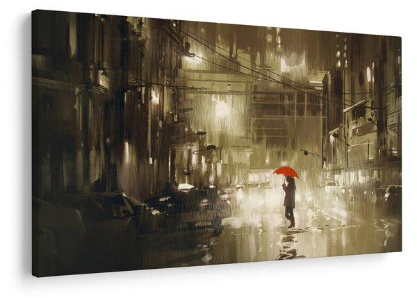 Kép - Nő egy esős éjszakán (90x60 cm)