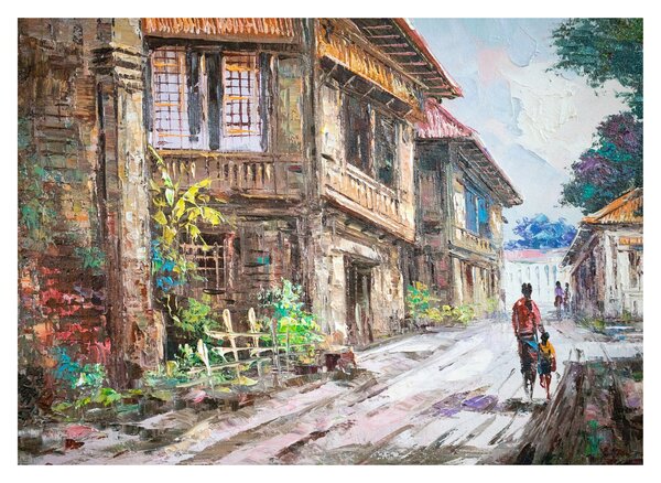 Fülöp-szigeteki falu képe, Ázsia (70x50 cm)