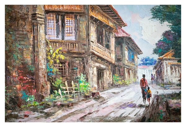 Fülöp-szigeteki falu képe, Ázsia (90x60 cm)