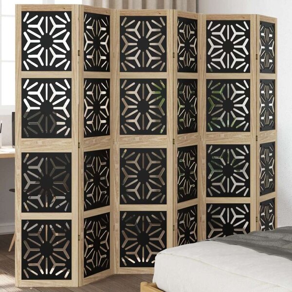 VidaXL Szobafeltáró - 6 Panel - Barna/Fekete - 210x180cm