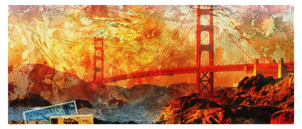 Kép - Golden Gate, San Francisco, Kalifornia (120x50 cm)