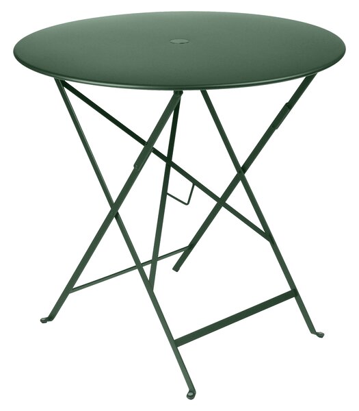 Sötétzöld fém összecsukható asztal Fermob Bistro Ø 77 cm