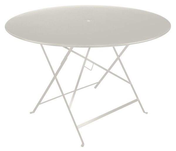 Világosszürke fém összecsukható asztal Fermob Bistro Ø 117 cm