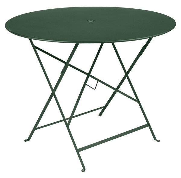 Sötétzöld fém összecsukható asztal Fermob Bistro Ø 96 cm