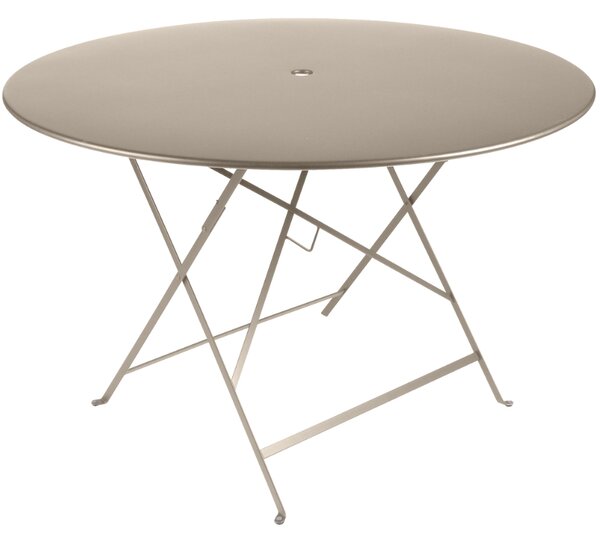 Szerecsendió szürke fém összecsukható asztal Fermob Bistro Ø 117 cm