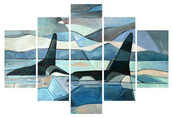 Kép - Orcas (150x105 cm)