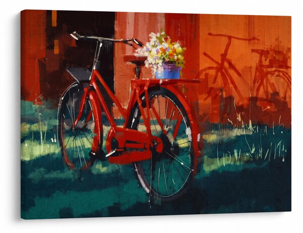 Piros kerék képe, akril festés (70x50 cm)