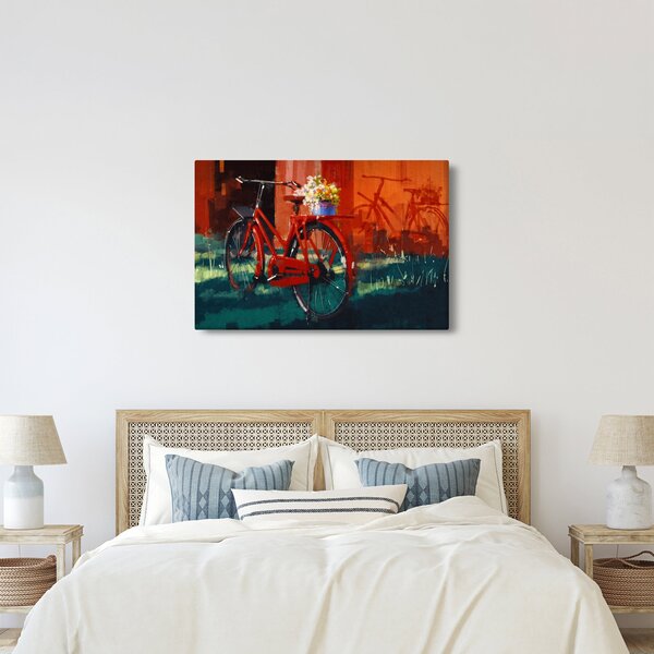 Piros kerék képe, akril festés (90x60 cm)