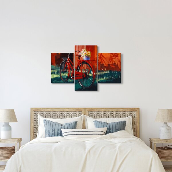 Piros kerék képe, akril festés (90x60 cm)
