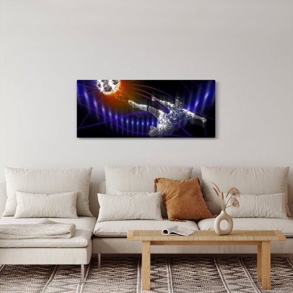 A kép egy futballista egy ugrás (120x50 cm)
