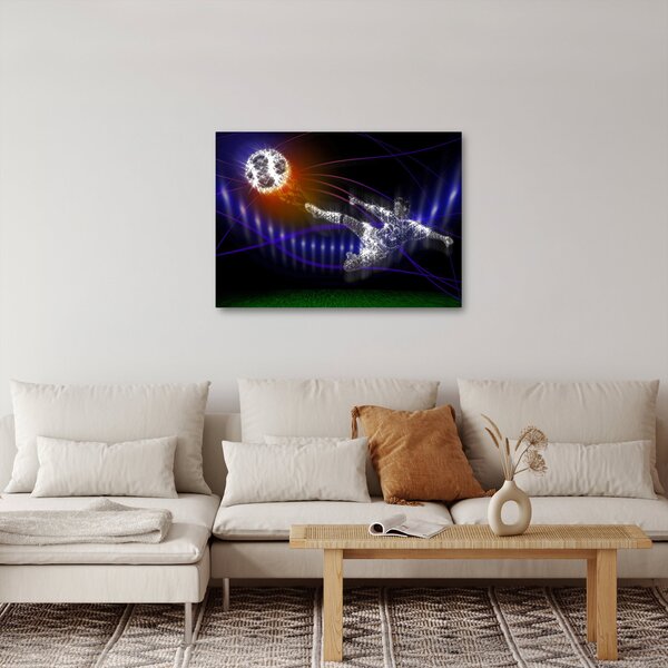 A kép egy futballista egy ugrás (70x50 cm)