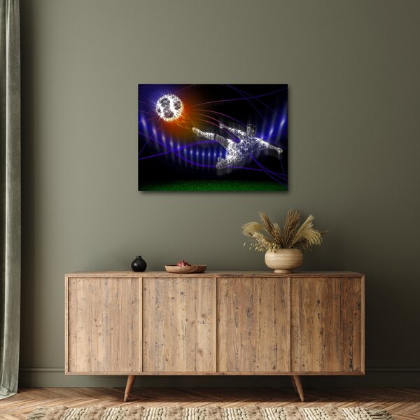 A kép egy futballista egy ugrás (70x50 cm)