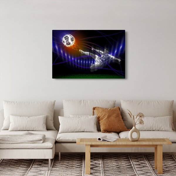 A kép egy futballista egy ugrás (90x60 cm)