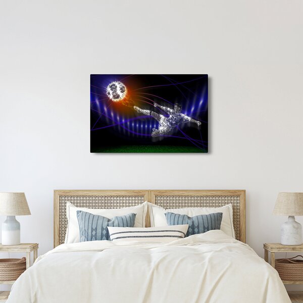 A kép egy futballista egy ugrás (90x60 cm)