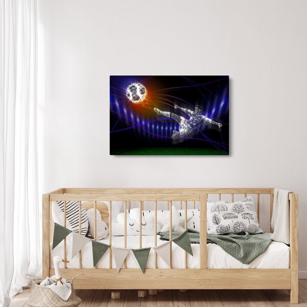 A kép egy futballista egy ugrás (90x60 cm)
