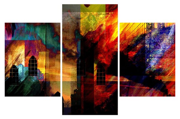 Kép - A város színes absztrakciója (90x60 cm)
