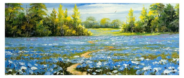 Kép - ösvény a mezőn, olajfestmény (120x50 cm)