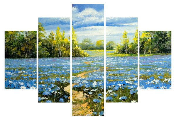Kép - ösvény a mezőn, olajfestmény (150x105 cm)