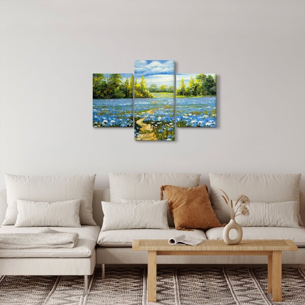 Kép - ösvény a mezőn, olajfestmény (90x60 cm)