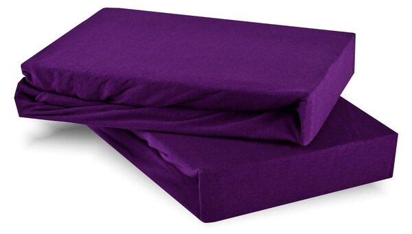 EMI Jersey lila színű gumis lepedő: Kiságy 80 x 160 cm
