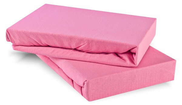 EMI Jersey rózsaszín gumis lepedő: Kiságy 80 x 160 cm