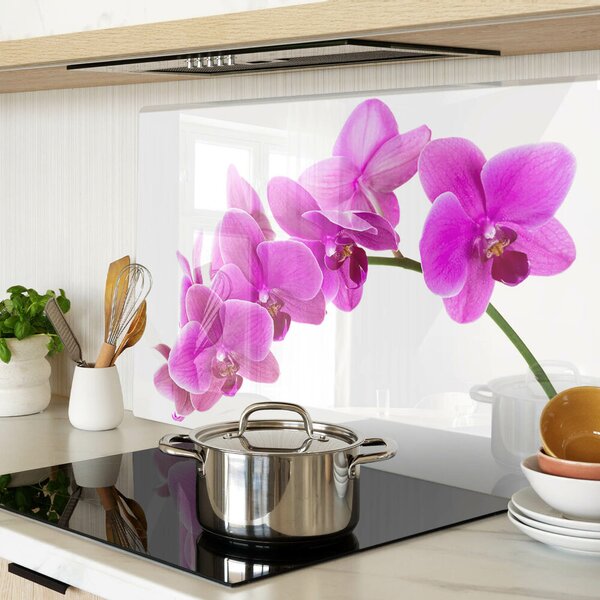 Üveg vágódeszka fényképpel Orchidea virágok rózsaszín árnyalatokban