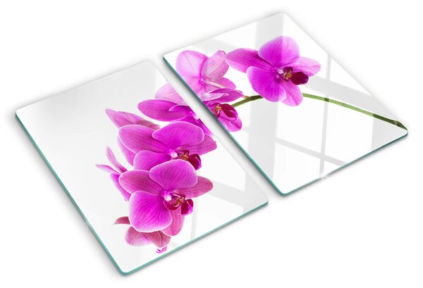 Üveg vágódeszka fényképpel Orchidea virágok rózsaszín árnyalatokban