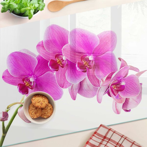 Edzett üveg vágódeszka Orchideák rózsaszín árnyalatokban