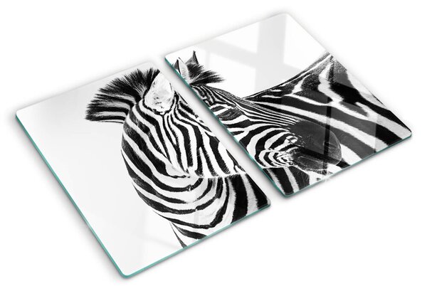 Üveg vágódeszka fényképpel Zebra fekete-fehér csíkokkal