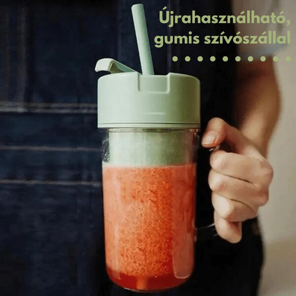 Multifunkcionális hordozható turmix és ivópohár, 340 ml – Zöld
