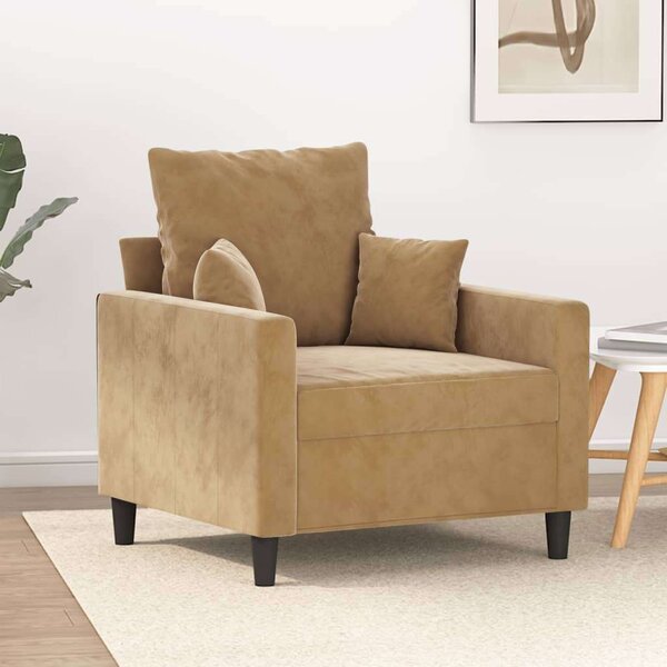 VidaXL Barna Bársony Fotel - 60cm Ülőfelület