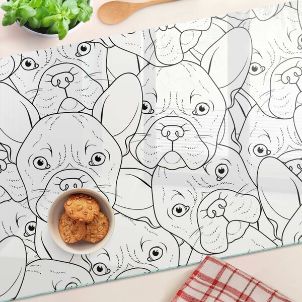 Üveg vágódeszka Francia bulldog kutyák