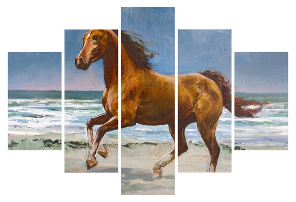 Egy ló képe a tengerparton (150x105 cm)