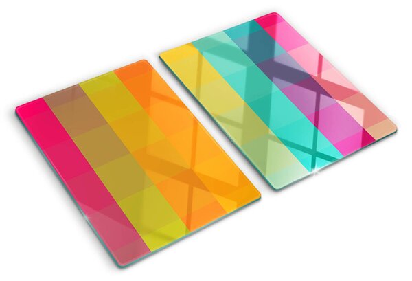 Üveg vágódeszka fényképpel Színes geometria színátmenettel